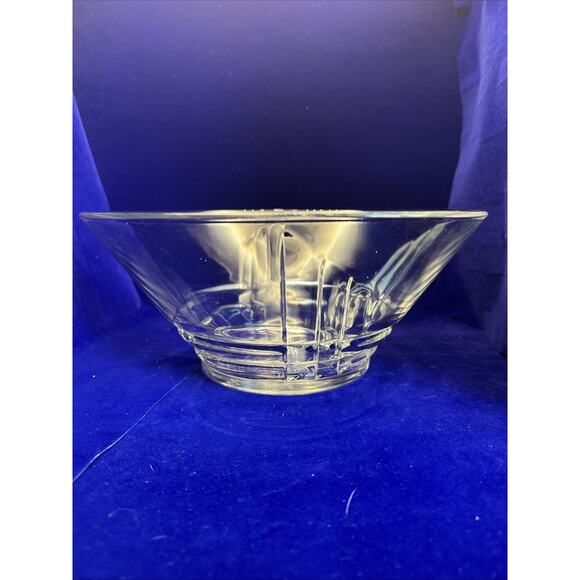 Vintage Luminarc Art Deco MCM Large Glass Serving Bowl‎ Retro - Picture 1 of 3